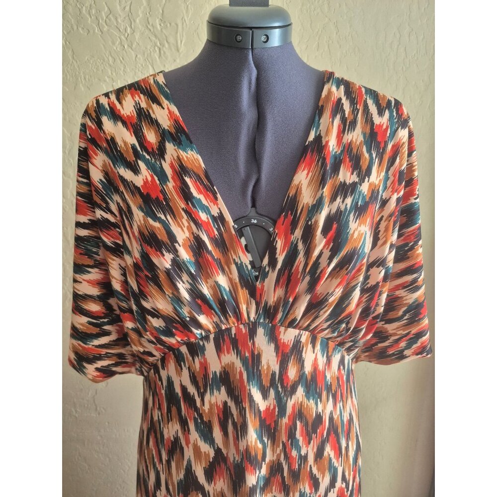 Alexa Admor Multicolor Ikat Print Maxi Dress size L